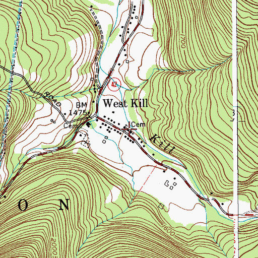 Topographic Map of West Kill Methodist Church Cemetery, NY