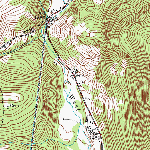 Topographic Map of Schermerhorn Cemetery, NY
