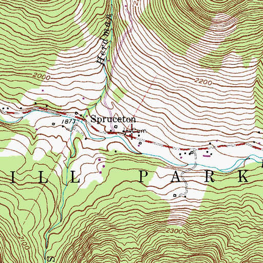 Topographic Map of Spruceton Methodist Church Cemetery, NY