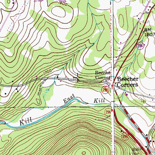Topographic Map of Towner Cemetery, NY