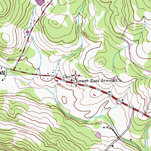Topographic Map of East Jewett Cemetery, NY
