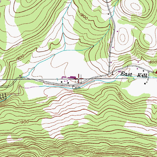 Topographic Map of Mill Family Cemetery, NY