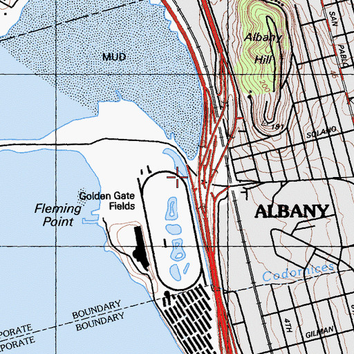 Topographic Map of Codornices Creek, CA