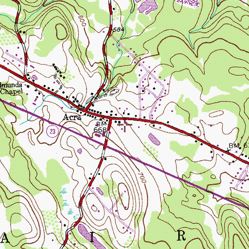 Topographic Map of Acra Methodist Church (historical), NY