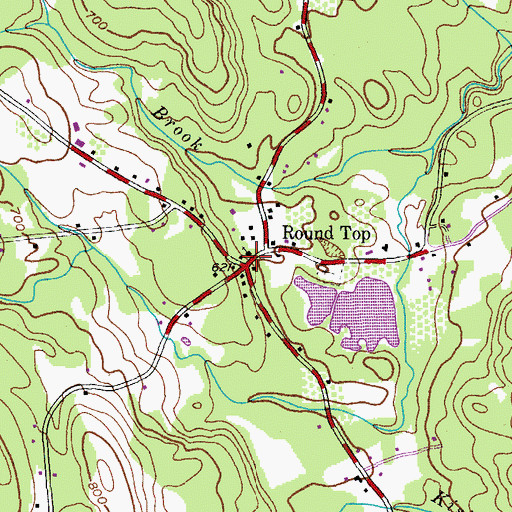 Topographic Map of Round Top Methodist Church, NY