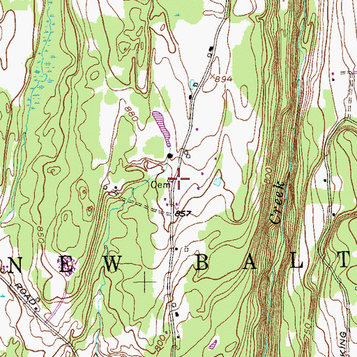 Topographic Map of Travis Cemetery, NY