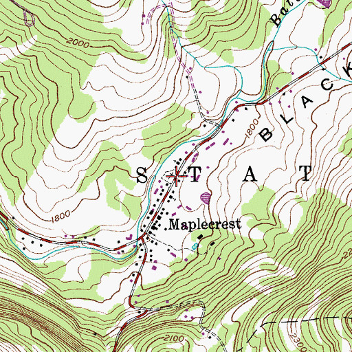 Topographic Map of Maplecrest Cemetery, NY