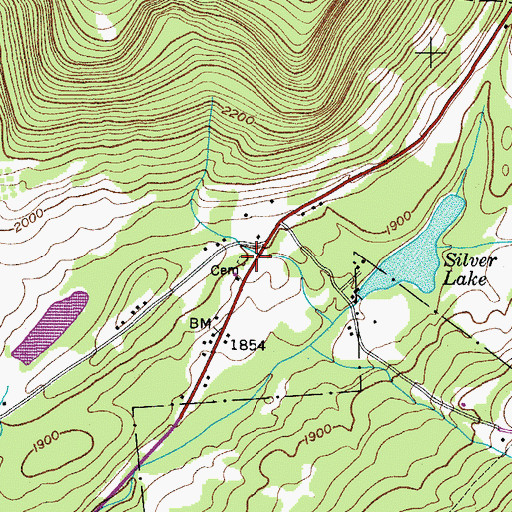Topographic Map of Peter Van Orden Rural Cemetery, NY