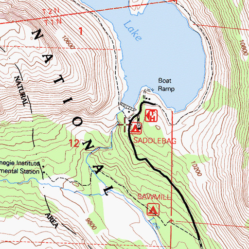 Topographic Map of Trailhead Group Campground, CA