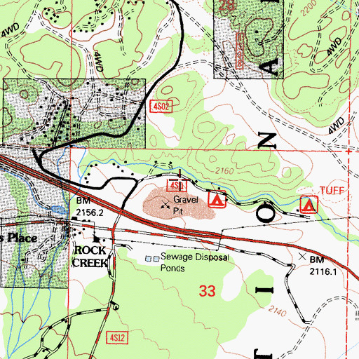 Topographic Map of Tuff Picnic Site, CA