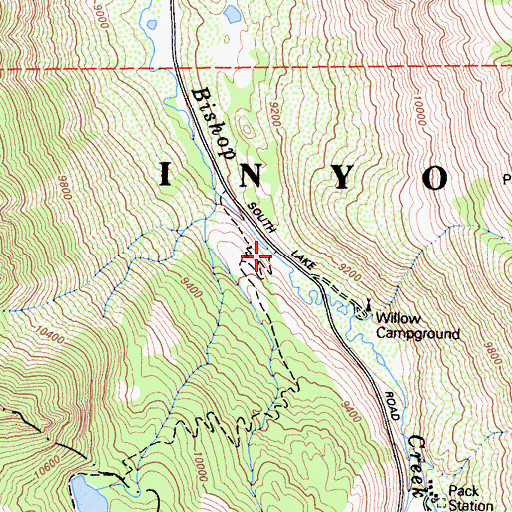 Topographic Map of Tyee Trailhead, CA