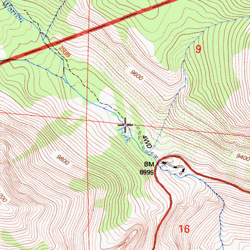 Topographic Map of Warren Fork Trailhead, CA