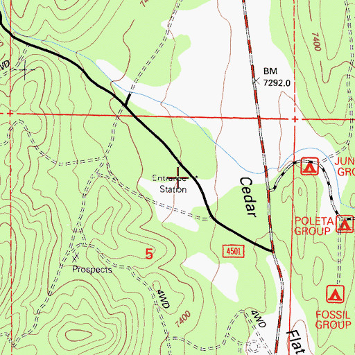 Topographic Map of Big Pine Kiosk, CA