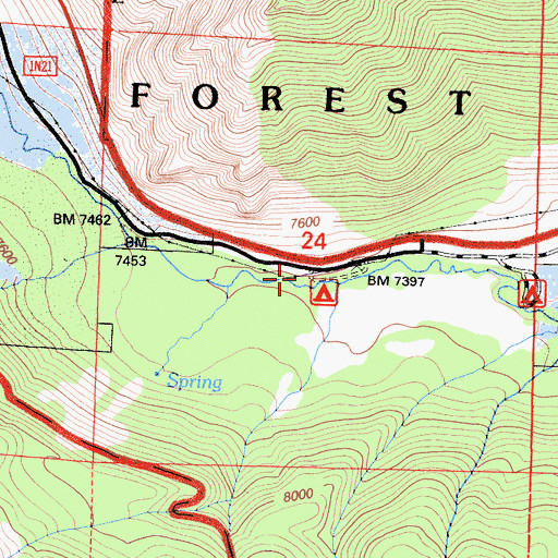Topographic Map of Boulder Campground, CA
