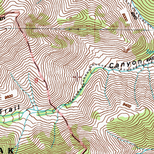 Topographic Map of Boundary Peak Trailhead, NV