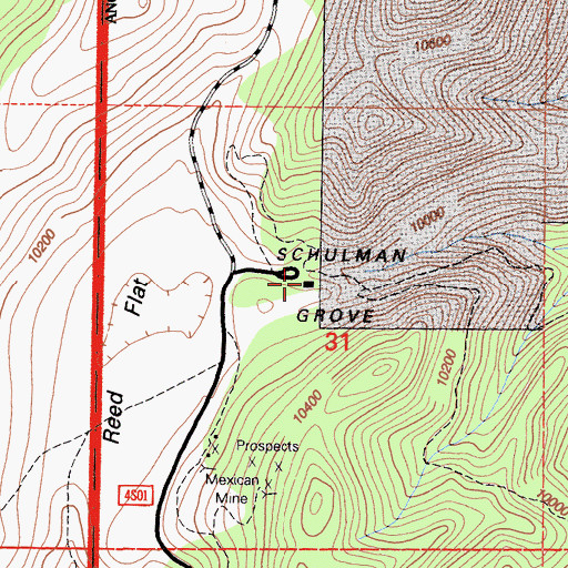 Topographic Map of Bristlecone Visitor Center, CA