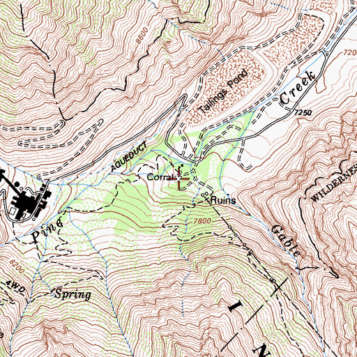 Topographic Map of Gable Lakes Trailhead, CA