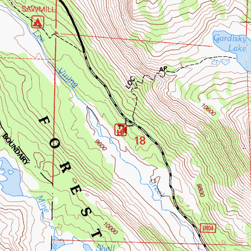 Topographic Map of Gardisky Lake Trailhead, CA