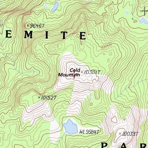Topographic Map of Cold Mountain, CA