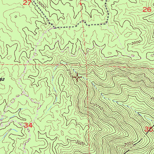 Topographic Map of Hayden Cabin Interpretive Site, CA