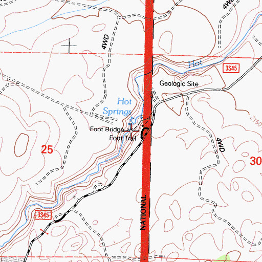 Topographic Map of Hot Creek Interpretive Site, CA