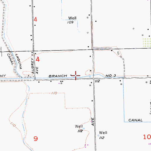 Topographic Map of Colony Branch Number Three Canal, CA