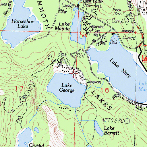 Topographic Map of Lake George Campground, CA
