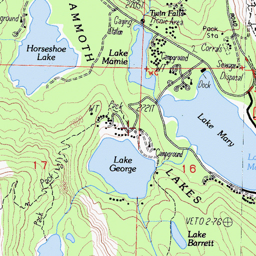 Topographic Map of Lake George Picnic Site, CA
