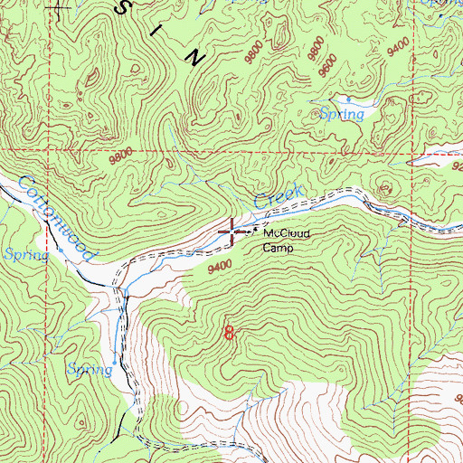 Topographic Map of McCloud Campsite, CA