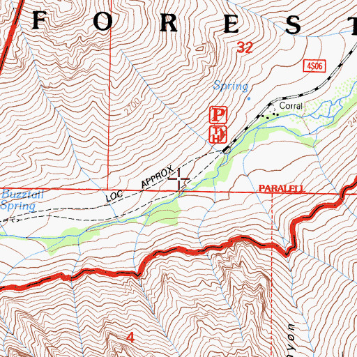Topographic Map of McGee Pass Trailhead, CA