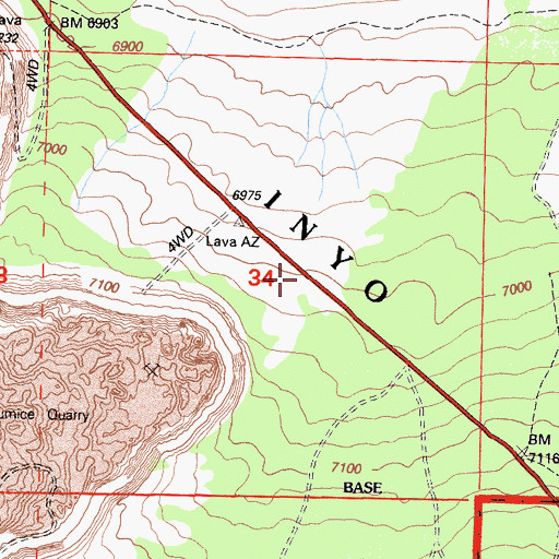 Topographic Map of Mono Craters West Observation Site, CA