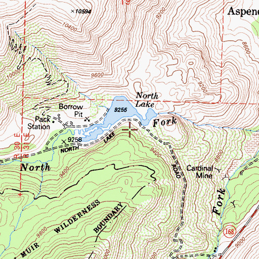 Topographic Map of North Lake Picnic Site, CA