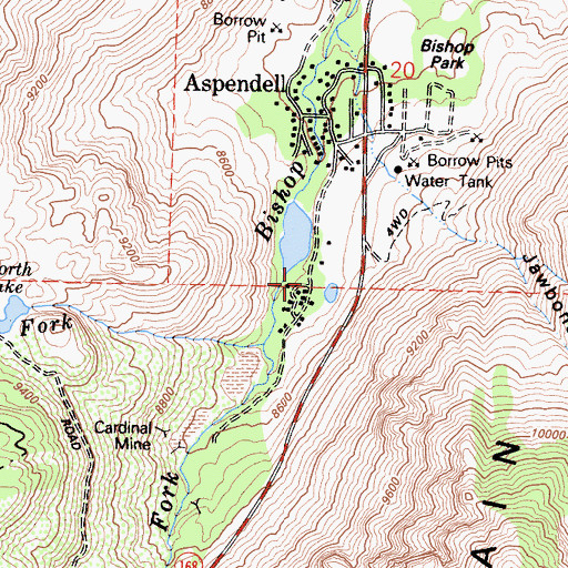 Topographic Map of North Lake Trailhead, CA
