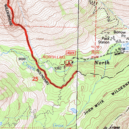 Topographic Map of North Park Campground, CA