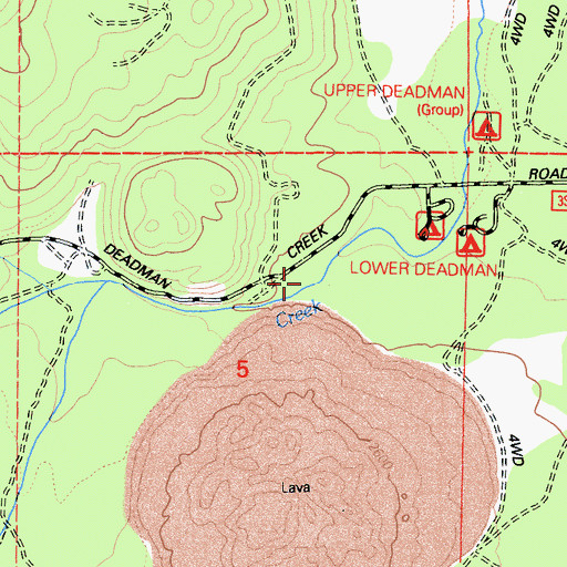 Topographic Map of Obsidian Dome Interpretive Site, CA