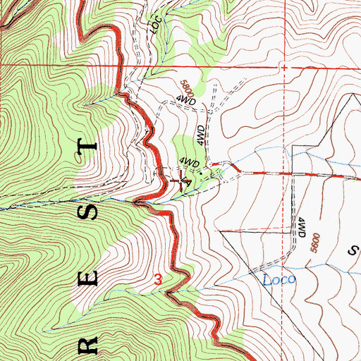 Topographic Map of Olancha Pass-Sage Flat Trailhead, CA