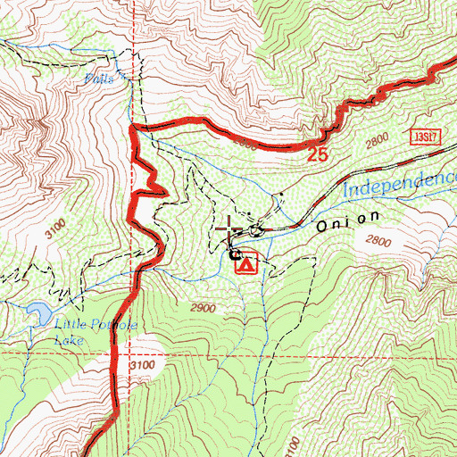 Topographic Map of Onion Valley Trailhead, CA