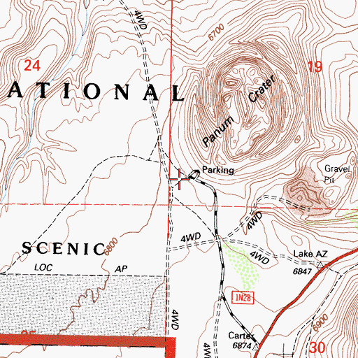 Topographic Map of Panum Crater Interpretive Site, CA