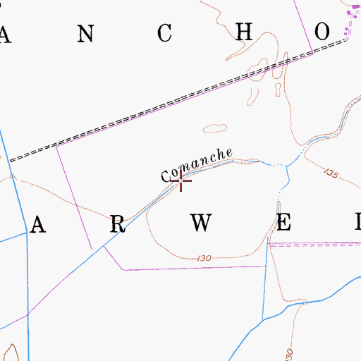 Topographic Map of Comanche Creek, CA