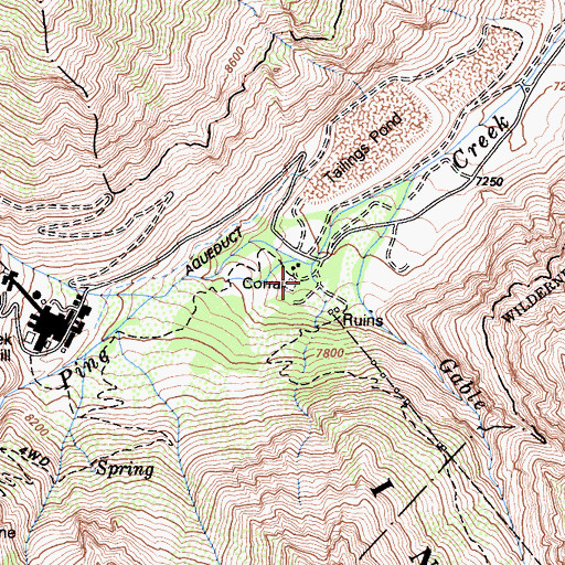 Topographic Map of Pine Creek Trailhead, CA