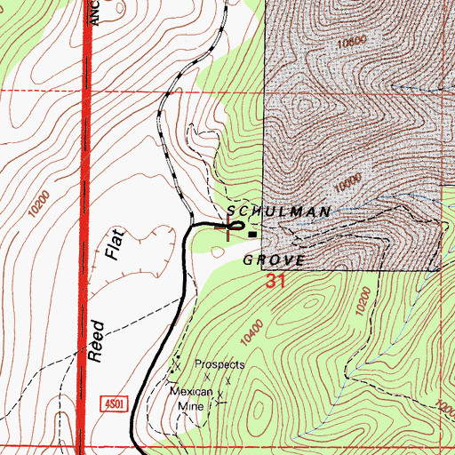 Topographic Map of Schulman Grove Picnic Site, CA