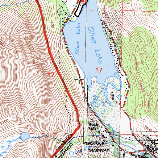 Topographic Map of Silver Lake Picnic Site, CA