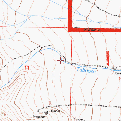 Topographic Map of Taboose Pass Trailhead, CA