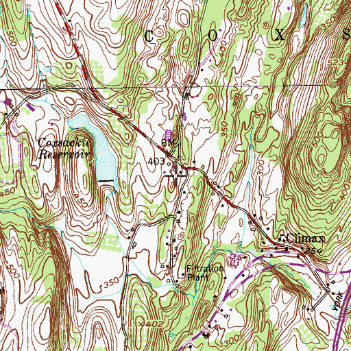 Topographic Map of Boehm Farms, NY