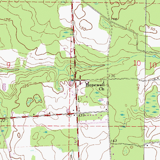 Topographic Map of Hopewell Church of God by Faith, FL