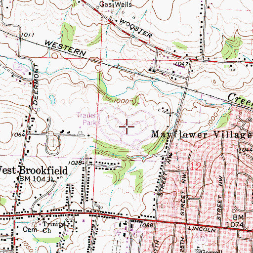 Topographic Map of Rolling Hills Village, OH