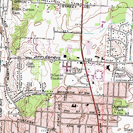 Topographic Map of Tower Terrace, OH