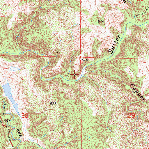 Topographic Map of Copper Creek, CA