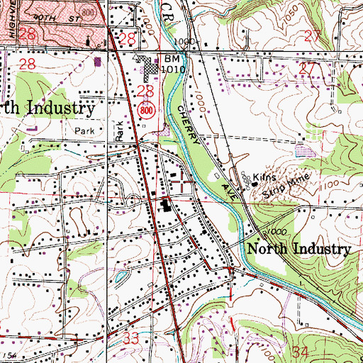 Topographic Map of Ridge Mobile Home Park, OH
