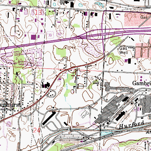 Topographic Map of Whispering Oaks, OH